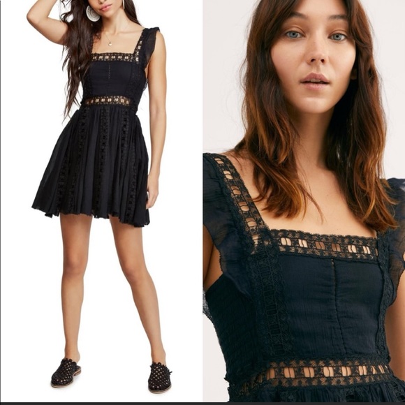 - NWT Free People Verona Dress Black - Picture 9 of 16
